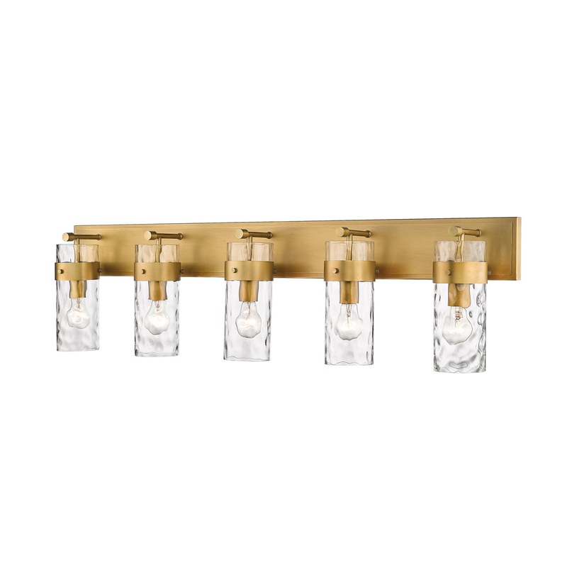 Z-Lite 3035-5V-RB Fontaine Five Light Vanity, Rubbed Brass