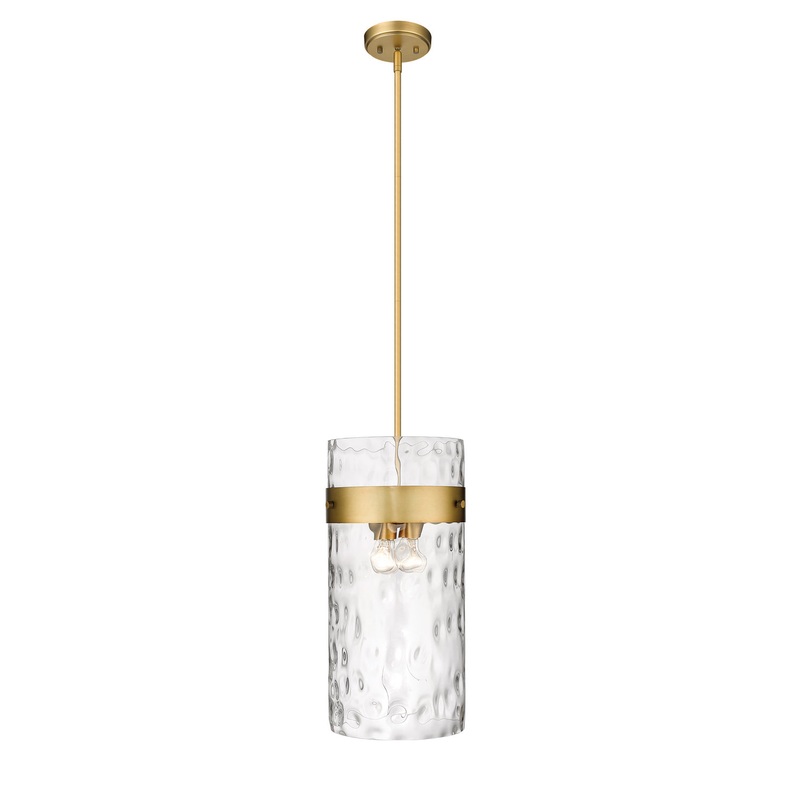 Z-Lite 3035P12-RB Fontaine Four Light Pendant, Rubbed Brass