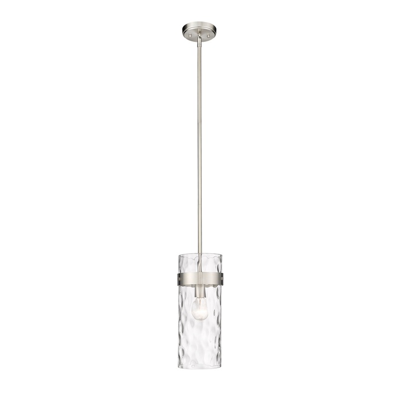 Z-Lite 3035P6-BN Fontaine One Light Pendant, Brushed Nickel
