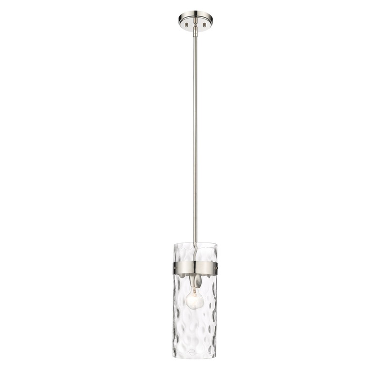 Z-Lite 3035P6-PN Fontaine One Light Pendant, Polished Nickel