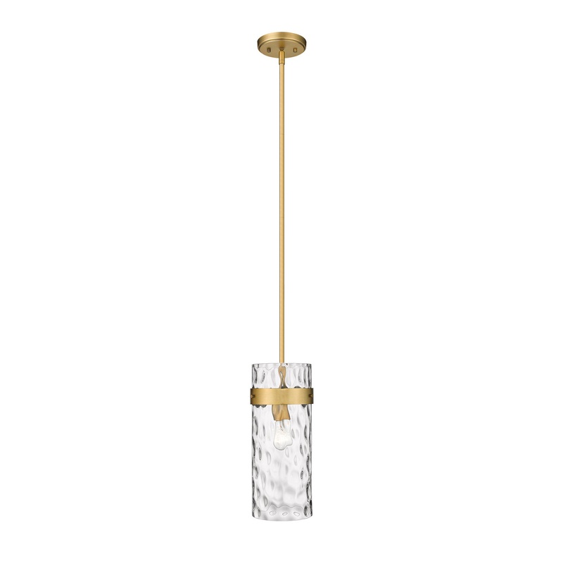 Z-Lite 3035P6-RB Fontaine One Light Pendant, Rubbed Brass