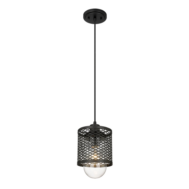 Z-Lite 3037MP-MB Kipton One Light Mini Pendant, Matte Black