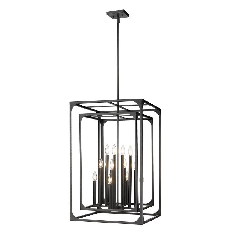 Z-Lite 3038-12MB Easton 12 Light Chandelier, Matte Black