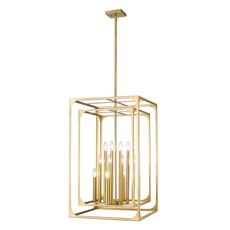 Z-Lite 3038-12RB Easton 12 Light Chandelier, Rubbed Brass