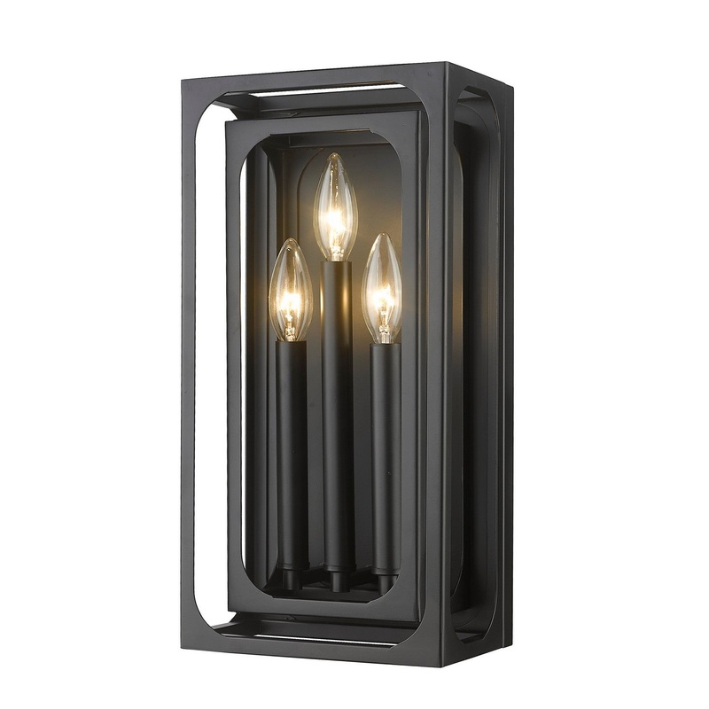 Z-Lite 3038-3S-MB Easton Three Light Wall Sconce, Matte Black