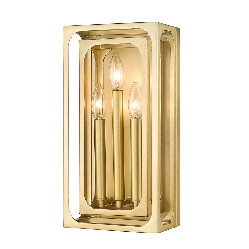 Z-Lite 3038-3S-RB Easton Three Light Wall Sconce, Rubbed Brass