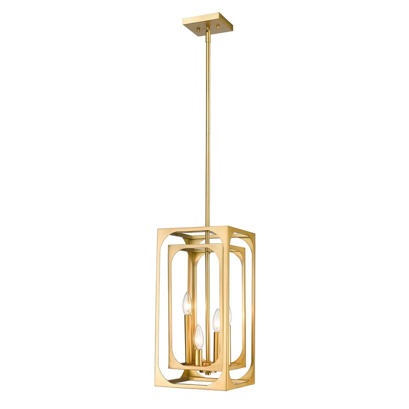 Z-Lite 3038-4RB Easton Four Light Chandelier, Rubbed Brass