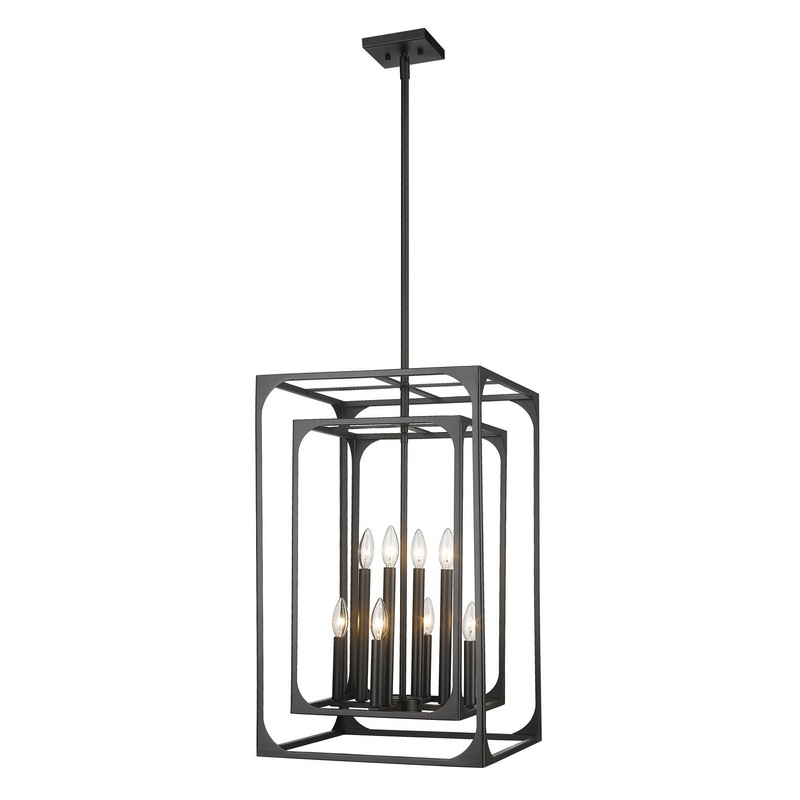 Z-Lite 3038-8MB Easton Eight Light Chandelier, Matte Black