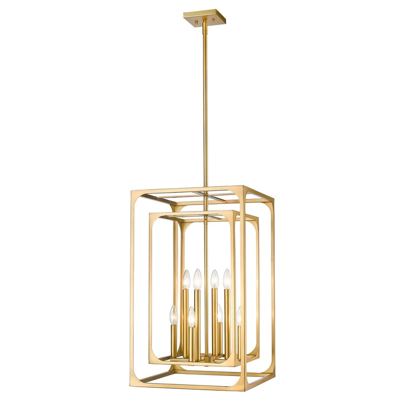 Z-Lite 3038-8RB Easton Eight Light Chandelier, Rubbed Brass