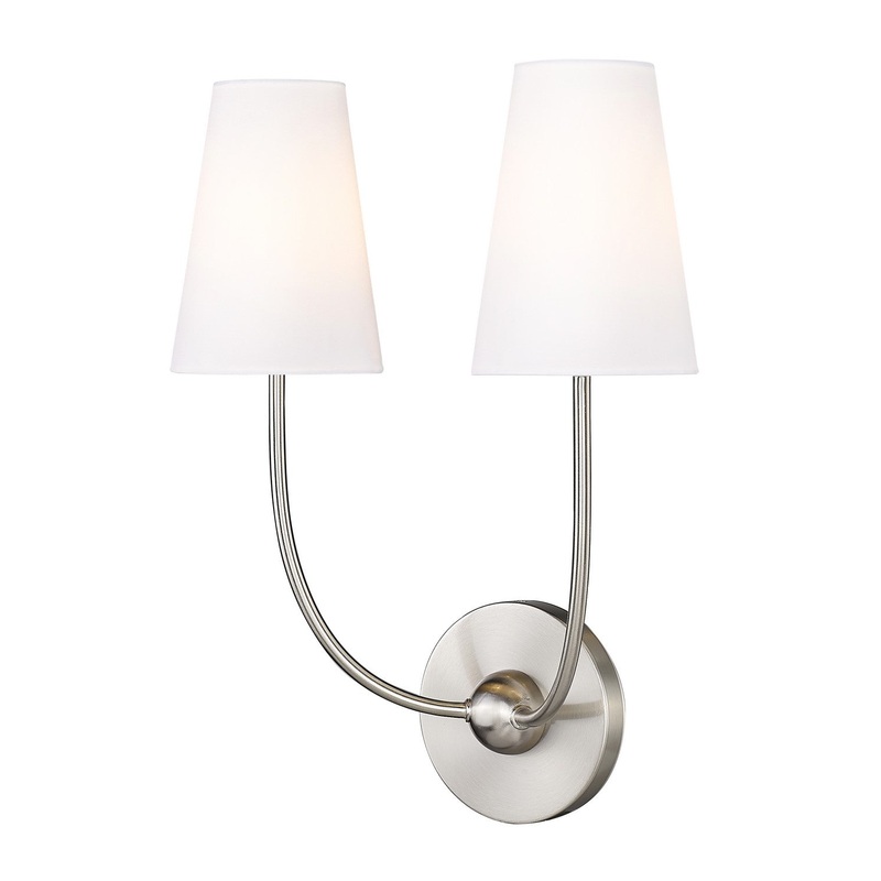 Z-Lite 3040-2S-BN Shannon Two Light Wall Sconce, Brushed Nickel