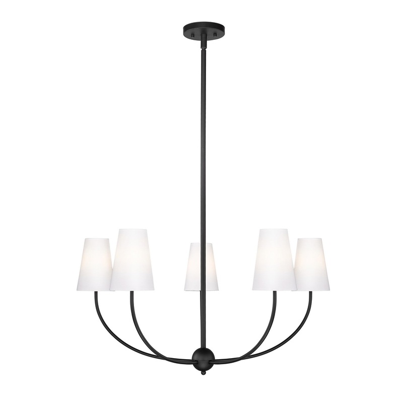 Z-Lite 3040-32MB Shannon Five Light Chandelier, Matte Black