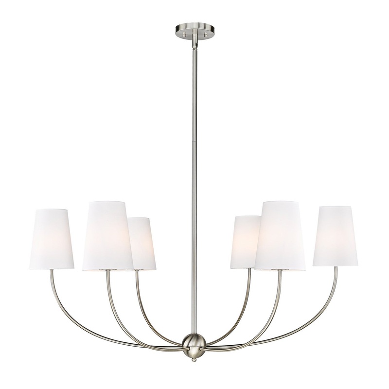 Z-Lite 3040-42BN Shannon Six Light Chandelier, Brushed Nickel