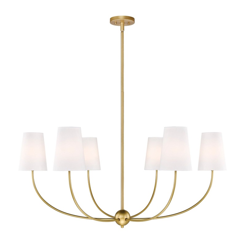 Z-Lite 3040-42RB Shannon Six Light Chandelier, Rubbed Brass