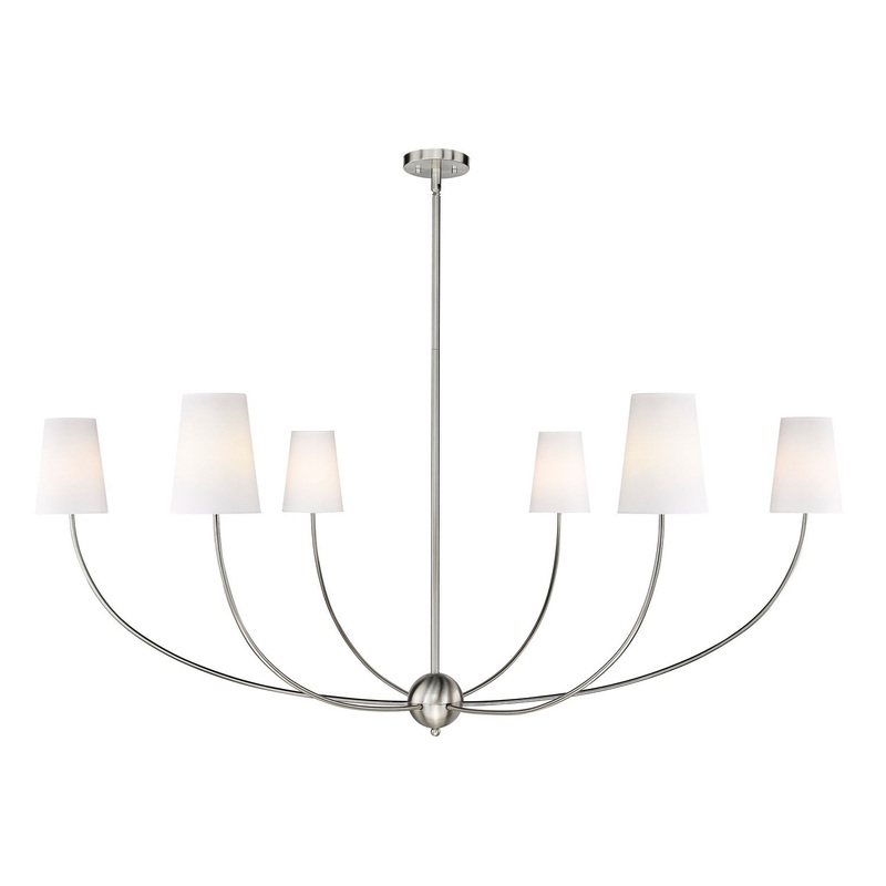Z-Lite 3040-62BN Shannon Six Light Chandelier, Brushed Nickel