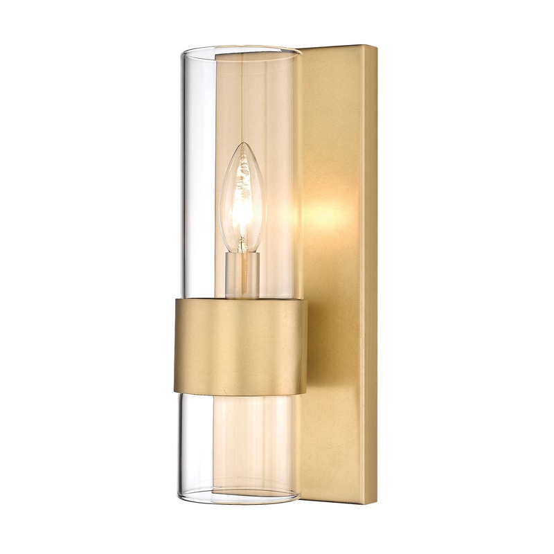 Z-Lite 343-1S-RB Lawson One Light Wall Sconce, Rubbed Brass