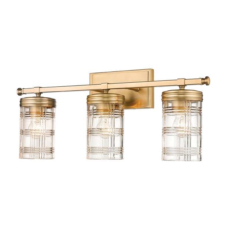 Z-Lite 344-3V-HG Archer Three Light Vanity, Heirloom Gold