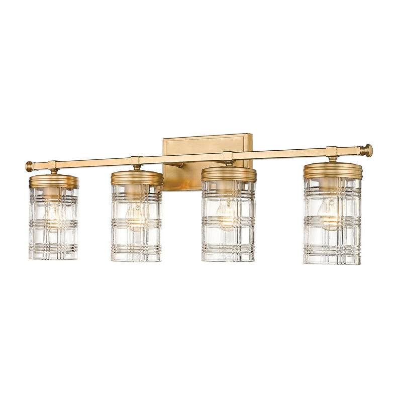 Z-Lite 344-4V-HG Archer Four Light Vanity, Heirloom Gold