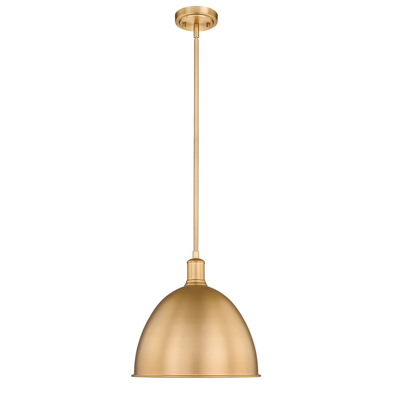 Z-Lite 4500P12-CB Sawyer One Light Pendant, Classic Brass