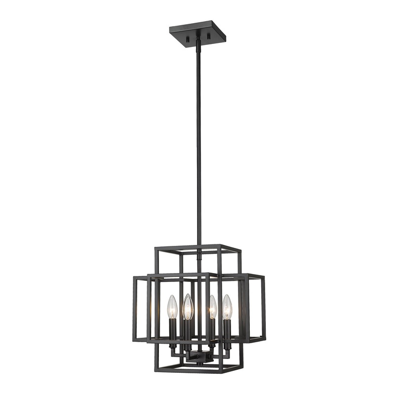 Z-Lite 454-14MB Titania Four Light Pendant, Matte Black