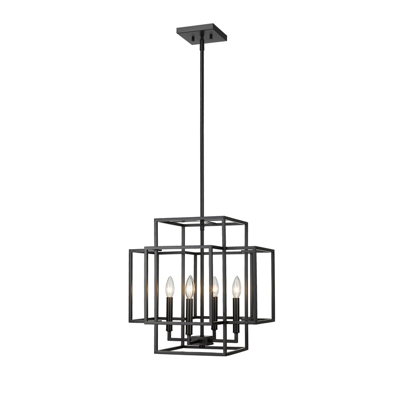 Z-Lite 454-18MB Titania Four Light Pendant, Matte Black