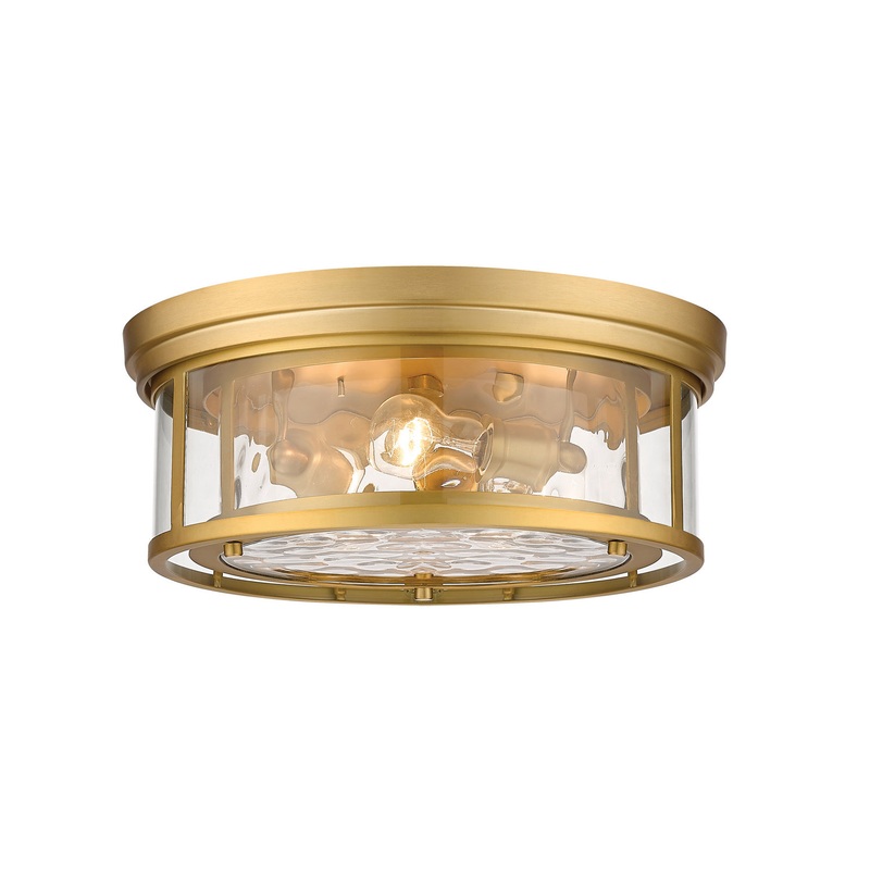 Z-Lite 493F3-OBR Clarion Three Light Flush Mount, Olde Brass