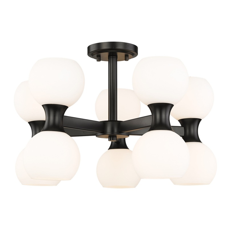 Z-Lite 494-10SF-MB Artemis Ten Light Semi Flush Mount, Matte Black