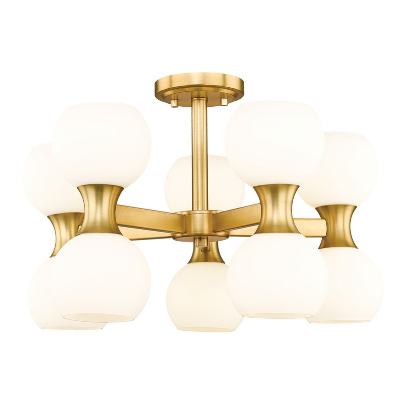 Z-Lite 494-10SF-MGLD Artemis Ten Light Semi Flush Mount, Modern Gold