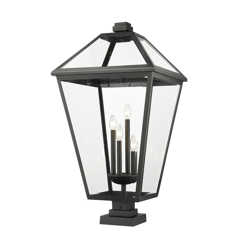 Z-Lite 579PHXLXS-SQPM-BK Talbot Four Light Outdoor Pier Mount, Black
