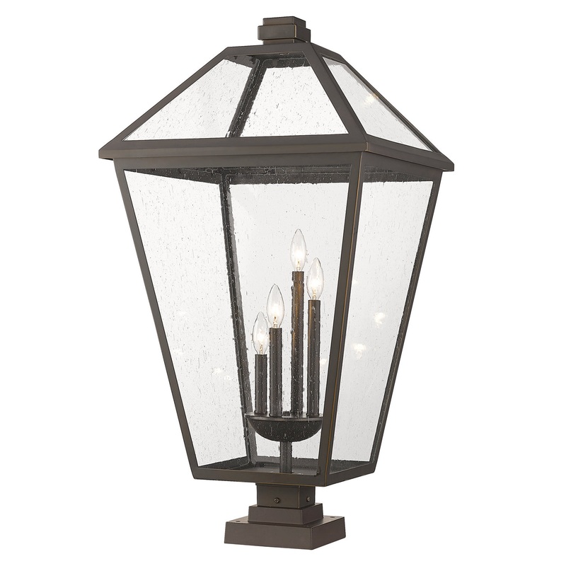 Z-Lite 579PHXLXS-SQPM-ORB Talbot Four Light Outdoor Pier Mount, Oil Rubbed Bronze