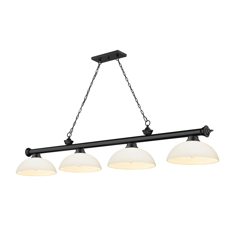 Z-Lite 2306-4MB-DMO14 Cordon Four Light Island Pendant, Matte Black