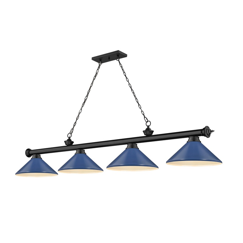 Z-Lite 2306-4MB-MNB Cordon Four Light Island Pendant, Matte Black