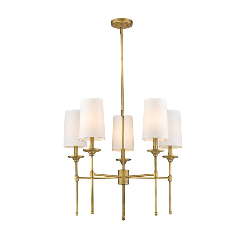 Z-Lite 3033-5RB Emily Five Light Chandelier, Rubbed Brass