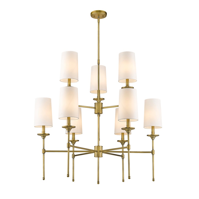 Z-Lite 3033-9RB Emily Nine Light Chandelier, Rubbed Brass