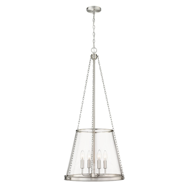 Z-Lite 341P18-BN Prescott Four Light Pendant, Brushed Nickel