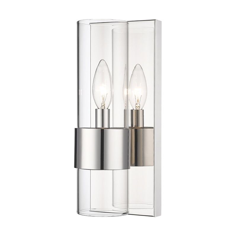 Z-Lite 343-1S-PN Lawson One Light Wall Sconce, Polished Nickel
