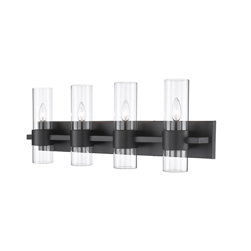 Z-Lite 343-4V-MB Lawson Four Light Vanity, Matte Black