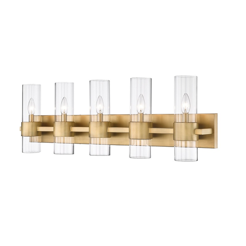 Z-Lite 343-5V-RB Lawson Five Light Vanity, Rubbed Brass