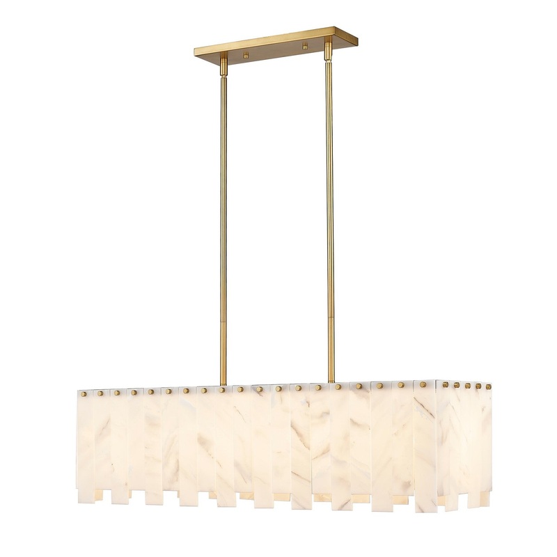 Z-Lite 345-40L-RB Viviana Five Light Island Pendant, Rubbed Brass