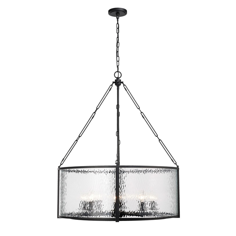 Z-Lite 346P32-MB Barrington Eight Light Pendant, Matte Black