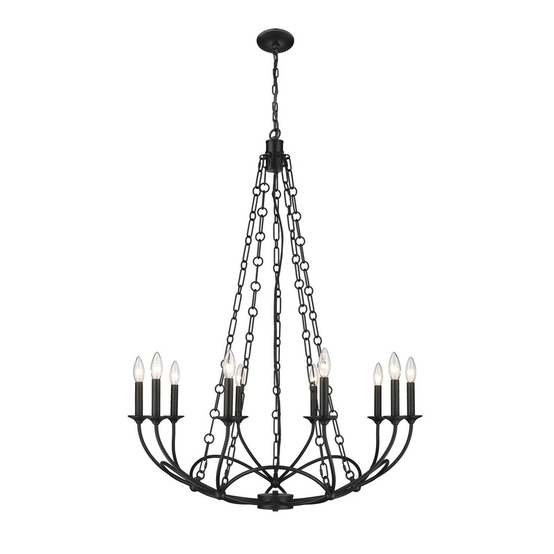 Z-Lite 3500-10MB Arabella Ten Light Chandelier, Matte Black