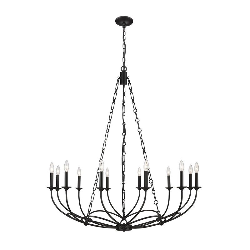Z-Lite 3500-12MB Arabella 12 Light Chandelier, Matte Black