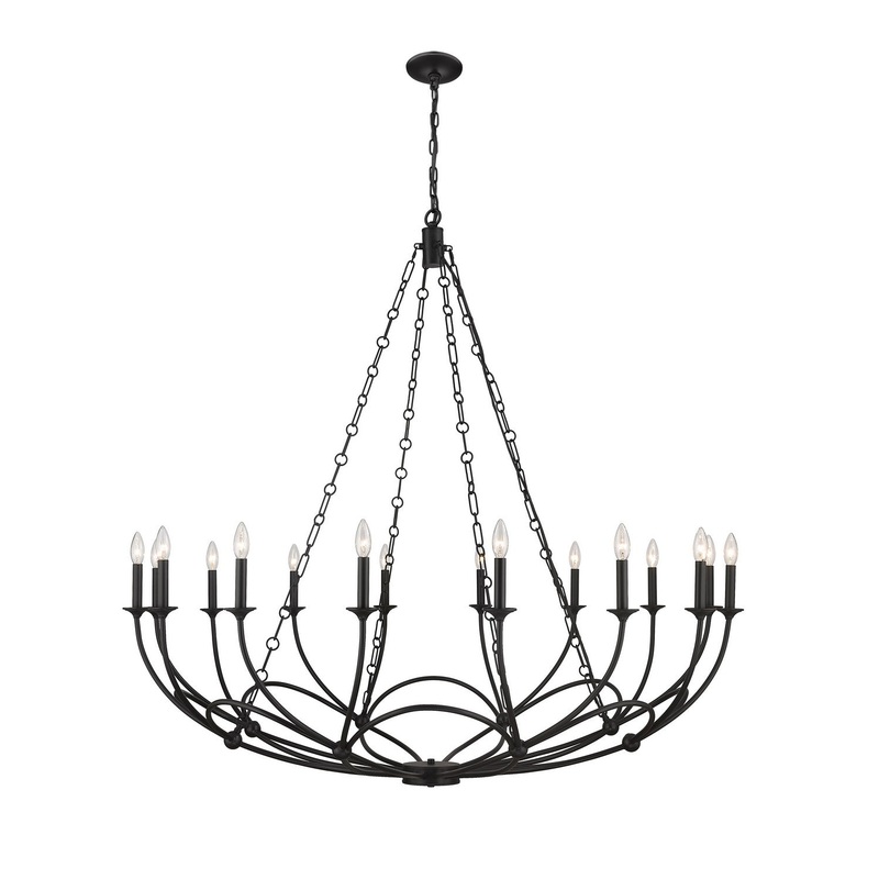 Z-Lite 3500-16MB Arabella 16 Light Chandelier, Matte Black