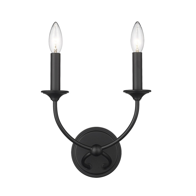 Z-Lite 3500-2S-MB Arabella Two Light Wall Sconce, Matte Black