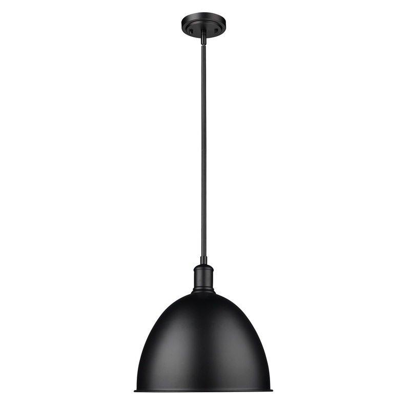 Z-Lite 4500P12-MB Sawyer One Light Pendant, Matte Black
