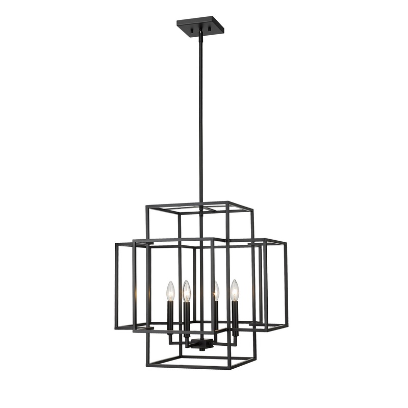 Z-Lite 454-22MB Titania Four Light Pendant, Matte Black