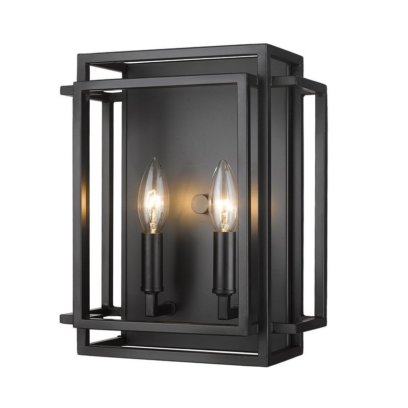 Z-Lite 454-2S-MB Titania Two Light Wall Sconce, Matte Black