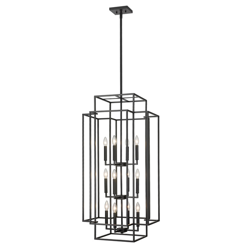 Z-Lite 454-42MB Titania 12 Light Pendant, Matte Black