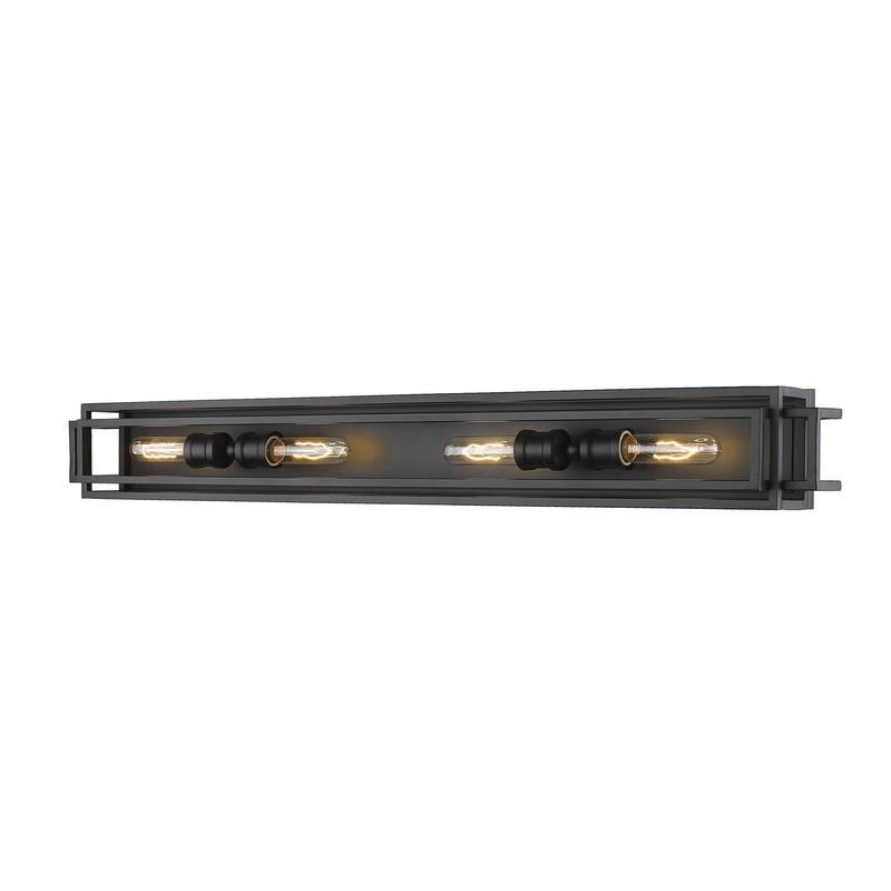 Z-Lite 454-4V-MB Titania Four Light Vanity, Matte Black