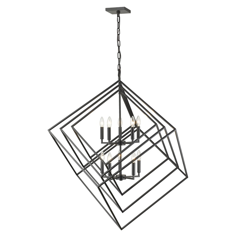 Z-Lite 457-10MB Euclid Ten Light Chandelier, Matte Black