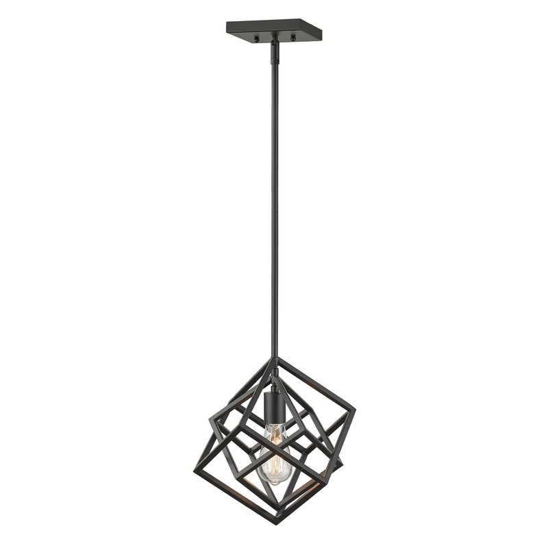 Z-Lite 457MP-MB Euclid One Light Mini Pendant, Matte Black